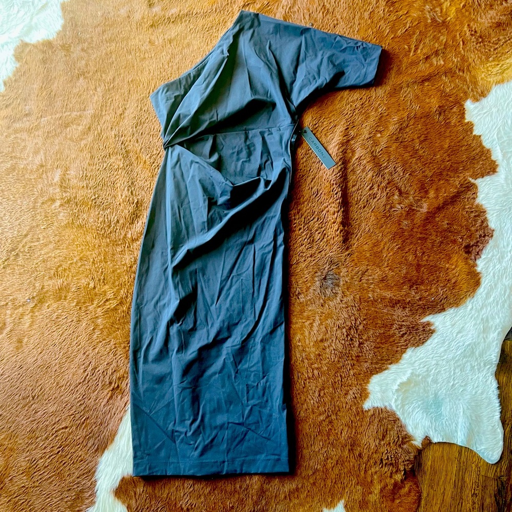 Carbon 38 stretch one-shoulder dress. Size S.
